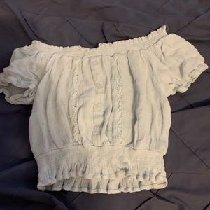 White off the shoulder crop top